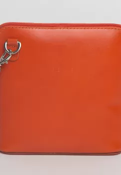 Geanta crossbody, portocalie, din piele naturala imagine