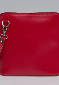 Geanta crossbody, rosie, din piele naturala imagine