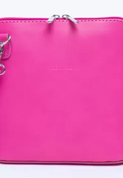 Geanta crossbody, roz fucsia din piele naturala imagine