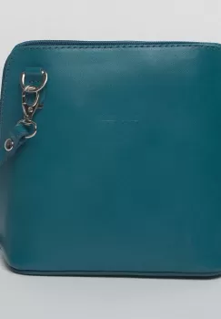Geanta crossbody, turcoaz, din piele naturala imagine