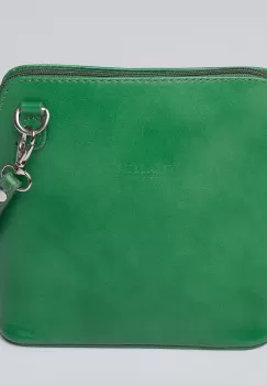 Geanta crossbody, verde, din piele naturala imagine