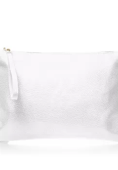 Geanta plic crossbody alba, din piele naturala imagine