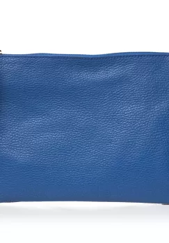 Geanta plic crossbody albastra, din piele naturala imagine