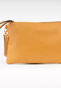 Geanta plic crossbody bej, din piele naturala imagine