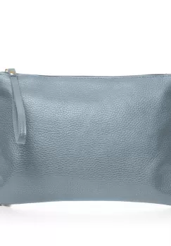 Geanta plic crossbody bleu, din piele naturala imagine