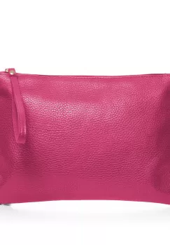 Geanta plic crossbody fucsia, din piele naturala imagine