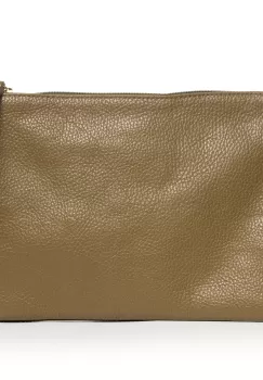 Geanta plic crossbody verde oliv, din piele naturala imagine