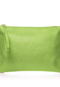 Geanta plic crossbody verde praz, din piele naturala imagine