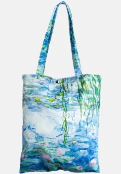 Geanta shopper din material textil, imprimata cu reproducere dupa Nuferii de Claude Monet imagine