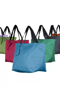 Geanta shopper multifunctionala medie din material textil panzat, diverse culori - Cadou imagine
