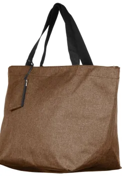 Geanta shopper multifunctionala medie din material textil panzat, maro imagine