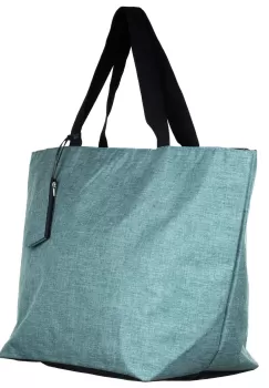 Geanta shopper multifunctionala medie din material textil panzat, turcoaz imagine