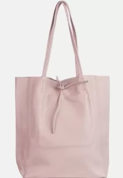 Geanta shopper roz prafuit din piele naturala imagine