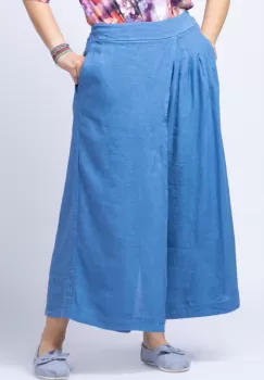 Pantaloni albastru jeans parte peste parte, din in imagine