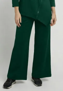 Pantaloni largi din tricot moale de vascoza, verde imagine
