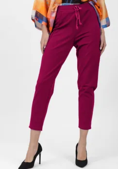 Pantaloni pana magenta din jerseu de vascoaza, casual imagine