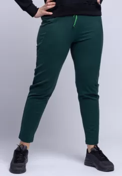 Pantaloni sport verzi, din bumbac, cu buzunare laterale imagine