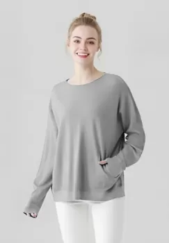 Pulover cu detalii lurex si nasturei pe spate, gri imagine