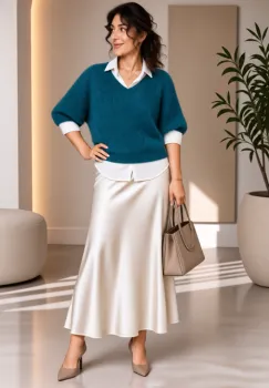 Pulover pufos cu alpaca, oversize cu maneca fluture, turcoaz inchis imagine
