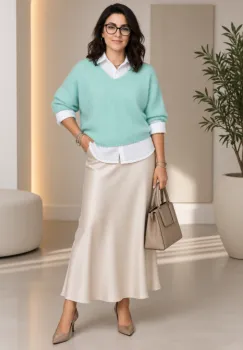 Pulover pufos cu alpaca, oversize cu maneca fluture, verde menta imagine