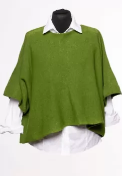 Pulover versatil cu maneca fluture din vascoza, verde olive imagine