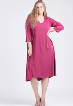 Rochie A-line mov- zmeura cu maneca lunga imagine