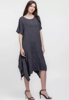 Rochie gri A-line in colturi imagine