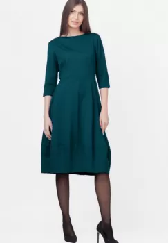 Rochie lalea din jerseu de bumbac, turcoaz inchis imagine