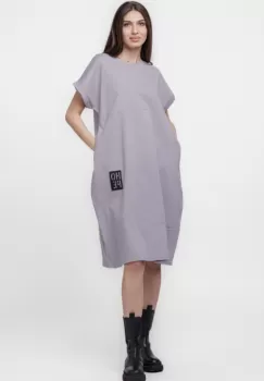 Rochie lalea masura mare, din jerseu de bumbac, gri deschis imagine