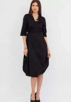 Rochie lalea neagra din poplin de bumbac, petrecuta imagine