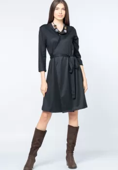 Rochie petrecuta din jerseu, cu talie reglabila, neagra imagine