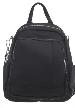 Rucsac chic din fas negru lucios, cu fermoar vertical ascuns si bareta de umar imagine