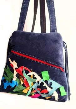 Rucsac multicolor din piele naturala ,unicat imagine