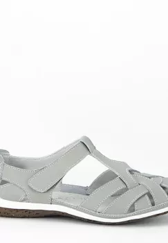 Balerini gri din piele naturala 5101 M5 confort imagine