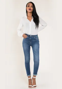 Blugi Dama Albastri Slim Nina Carter P078-1 M9 imagine