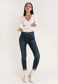 Blugi Dama Albastru inchis Slim Nina Carter P078-2A M9 imagine