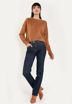 Blugi Dama Albastru inchis Straight Nina Carter P517-18 M9 imagine