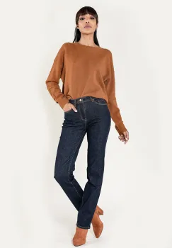 Blugi Dama Albastru inchis Straight Nina Carter P517-18 M9 imagine