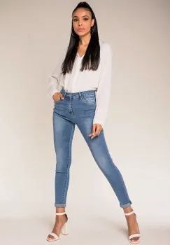 Blugi Dama Albastru Slim Nina Carter P078-5 M9 imagine