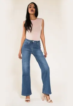 Blugi Dama Evazati Nina Carter Albastri P080-5 M8 imagine