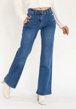 Blugi Dama Evazati Nina Carter Albastri P195-5 M8 imagine