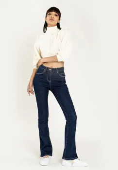 Blugi Dama Indigo Evazati Nina Carter P079 M8 imagine