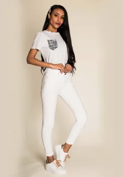 Blugi Dama Slim Nina Carter Albi P109-2 imagine