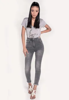 Blugi Dama Slim Nina Carter Gri inchis P190-17A M9 imagine