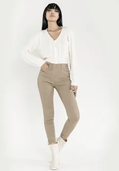 Blugi Dama Slim Nina Carter Maro taupe P109-65 M8 imagine