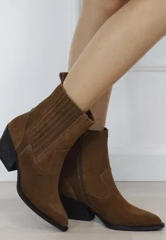 Botine elegante tip ciocate camel 6350A 117 imagine