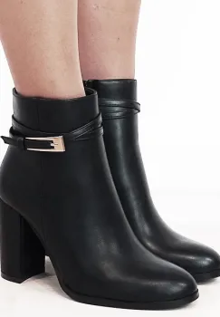 Botine negre elegante cu toc gros 6337 114 imagine