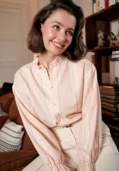 Camasa roz deschis cu detalii brodate 4857TPINK imagine