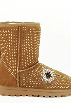 Cizme camel din piele naturala W8008 113 imagine