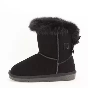 Cizme copii negre din piele naturala Betty imagine